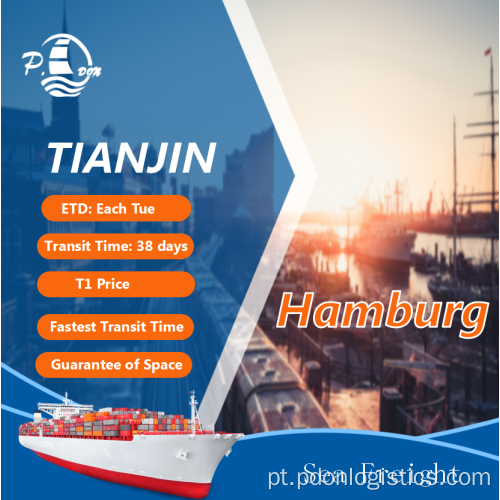 Frete marítimo de Tianjin a Hamburgo